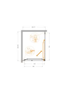 Душевой уголок CEZARES LUX-AH-FS-1-70/90-C-GM оружейная сталь
